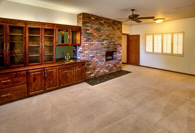 Family room with fireplace