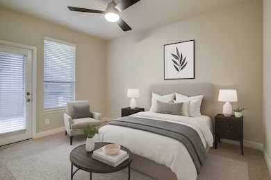 First floor bedroom w/ door to outdoor yard
Virtually staged