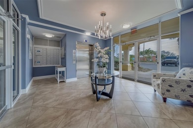Lobby and elevator in the secured building