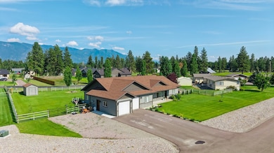 Aerial view of residential area with a mountain backdrop