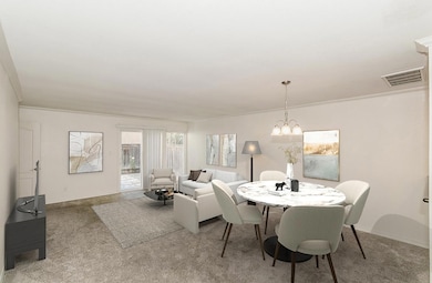 Dining area virtually staged.
