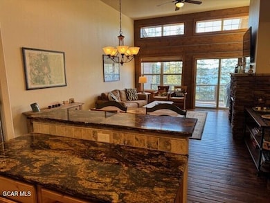 Kitchen Bar and Living Room