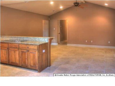 Open floor concept in family and kitchen area