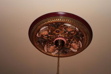 Hand painted medallion in Dining Room