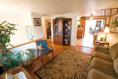 View from living room showing flow of space from l