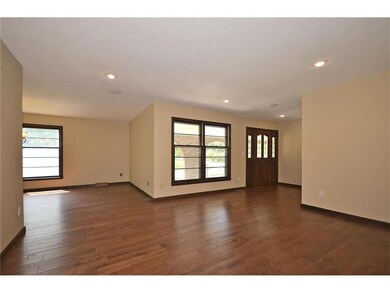 living room and front entry