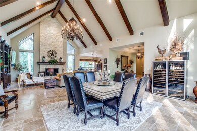 Cathedral Beamed Ceilings in the Dining and Family room.