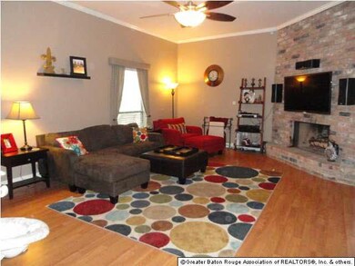 Living room with beautiful wood flooring