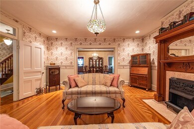 View from living room into the formal dining room.