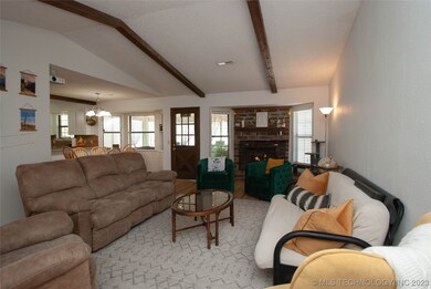 Spacious living room with gas log fireplace