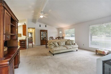 Spacious Living room with cathedral ceiling