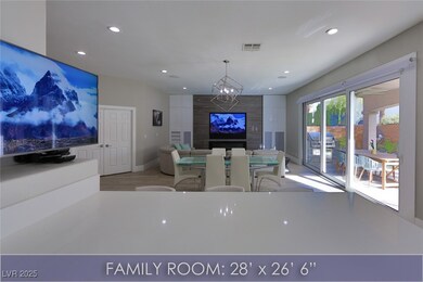 Dining area featuring recessed lighting, visible v