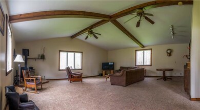 wood beamed vaulted ceiling, expanded from origina