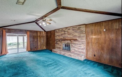 Wood burning fireplace
