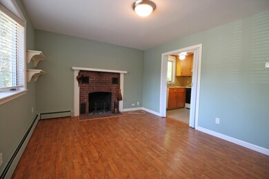 FR to fireplace end and kitchen door