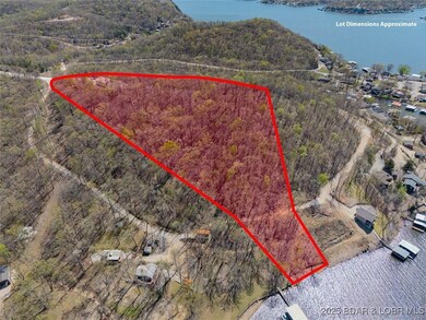Outline of the 6 acre parcel showing the 97' lakef