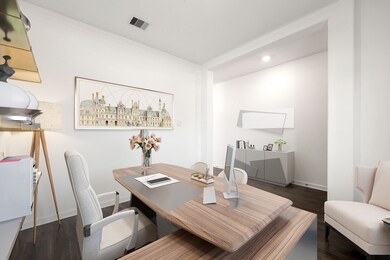 Nestled away quietly in the front of the home is t