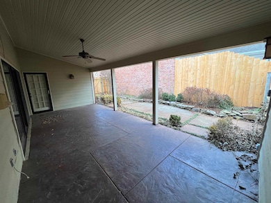 Very large covered patio and nice side yard.  Also