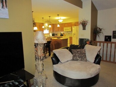 View from living room to the kitchen