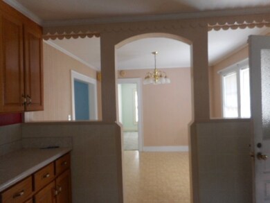 Kitchen into dining space