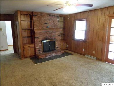 family room with fireplace