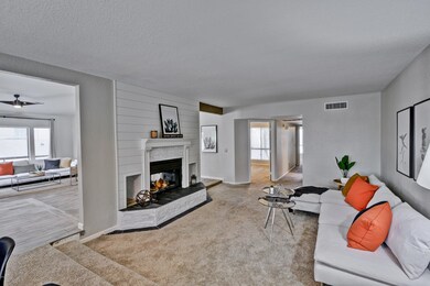 Living Room with Dual Fireplace