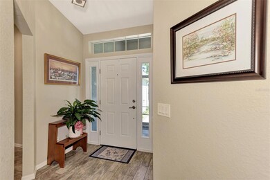 Ceramic tile flooring which looks like wood planking.