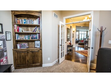 Office French doors and Built ins