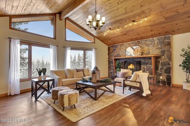 Beautiful rock fireplace