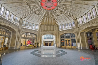 Lobby with a high ceiling