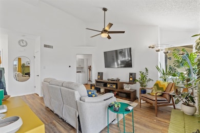 Living room featuring hardwood / wood-style floori