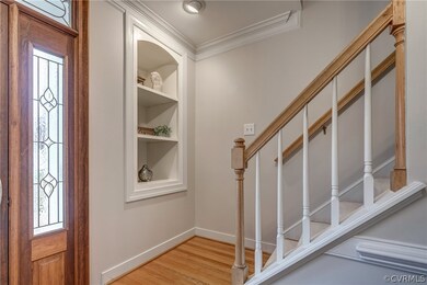 The main floor features several built-in nooks to