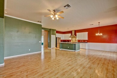 View from family room into Kitchen