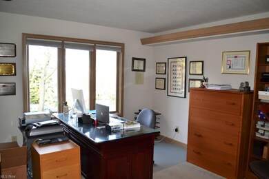 Spacious office with built-in book shelves