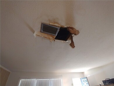 Water damage in ceiling