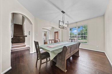 View from the dining room to the office and stairs
