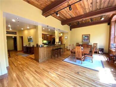 View of the kitchen and dining room from the livin