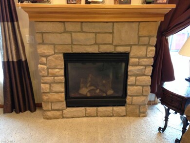 Gorgeous stone gas fireplace!
