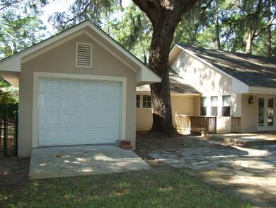 Back of Garage has a garage door as well
