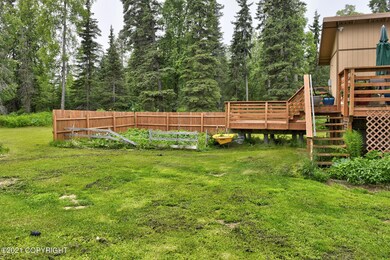 fenced garden and deck