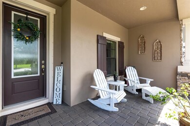 GLASS INLAY FRONT DOOR GREETS GUESTS