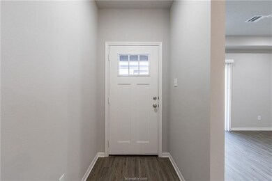 Entryway featuring dark hardwood / wood-style floo