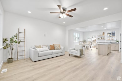 Living Room With Ceiling Fan