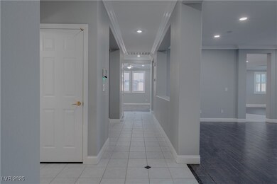 Corridor featuring ornamental molding, healthy amo