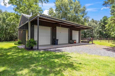 View of detached garage