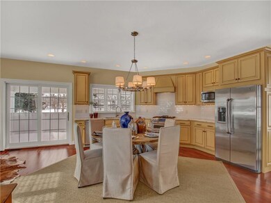 View into the kitchen and dining area - sliding gl