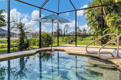 Relax in your custom depth, heated, saltwater pool with integrated granite cafe table
