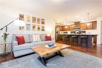 Living room looking into kitchen