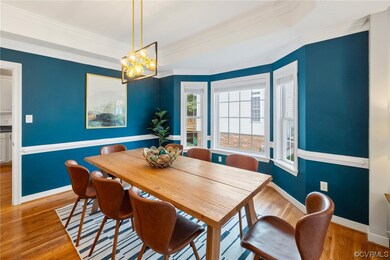 Dining room has Bay window, trey ceiling and updat