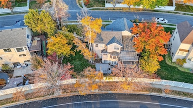 Aerial view of residential area
